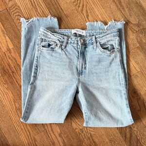 Just Black Light Blue Cropped Jeans with Frayed Hem Sz 27